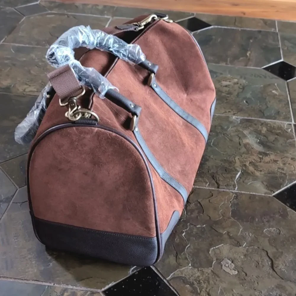Marlboro Guts- Grit Gear RARE Leather Brown Suede Large Duffel/Travel Bag
